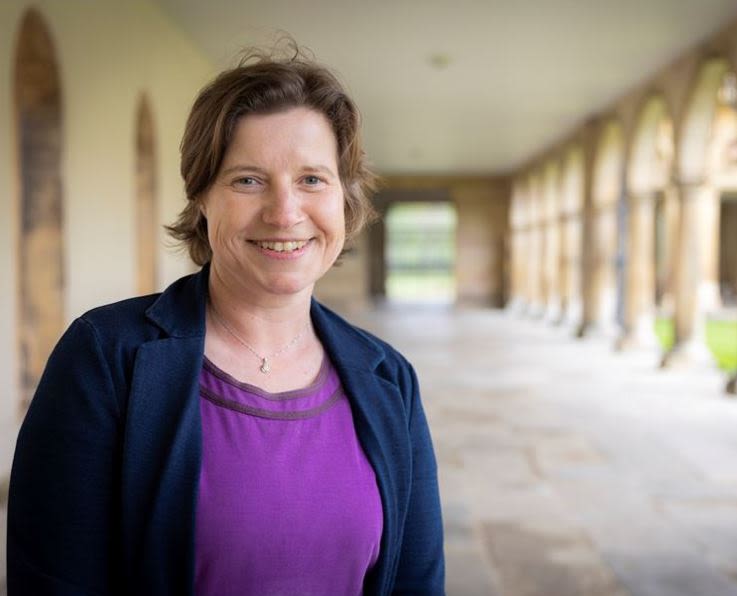 Vice-Master Professor Louise Merrett photographed in Nevile's Court